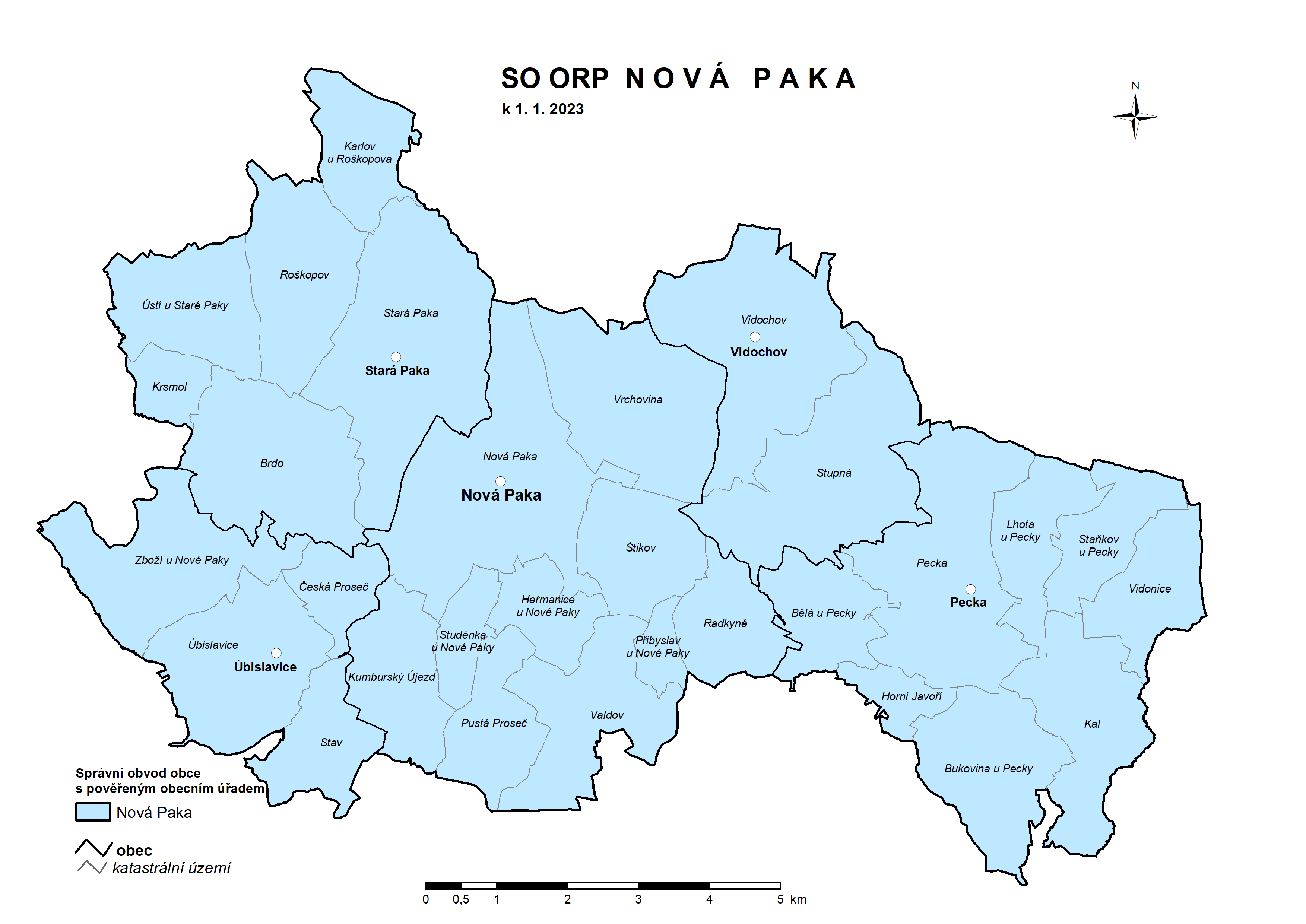 Správní obvody obcí a obcí s pověřeným úřadem na území ORP Vlašim Zdroj: Český statistický úřad 