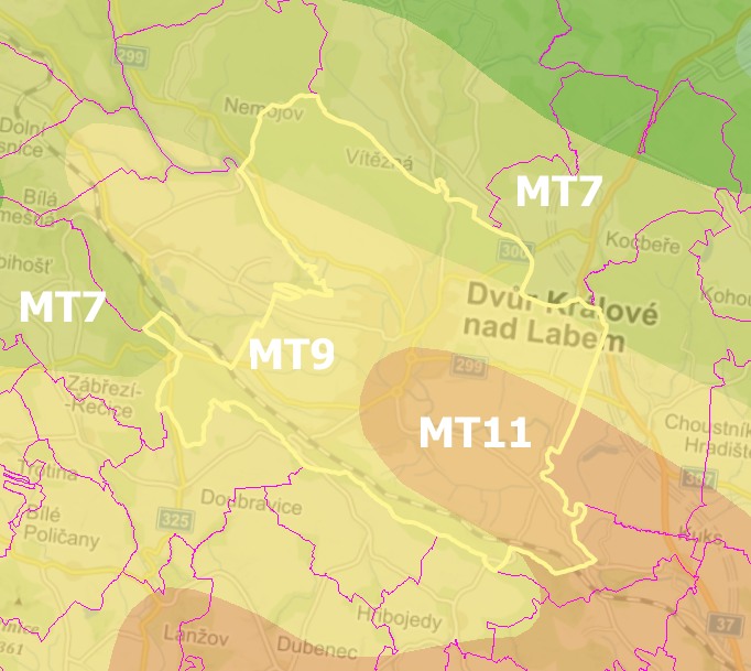 Zdroj: Quitt, E. (1971): Klimatické oblasti Československa, (data: Geografický ústav ČSAV, AOPK ČR)